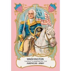 Washington Taking Command of the American Army 12x18 Giclee on canvas 