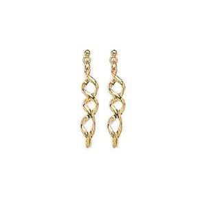  18K Gold Plated Spiral Serpentine Drop Earrings Jewelry