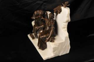  Italian Bronze Statue Athena & Lover Minerva