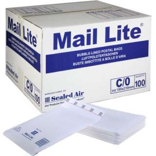 100 X Sealed Air Mail Lite White Padded Mail Postal Bags Size C0 C/0 