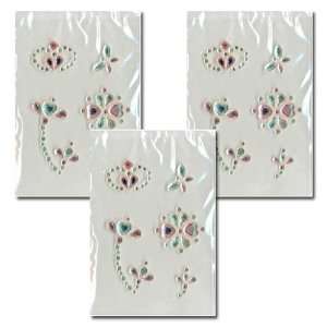  3 Sheets Flower Plastic Gem Charms: Arts, Crafts & Sewing
