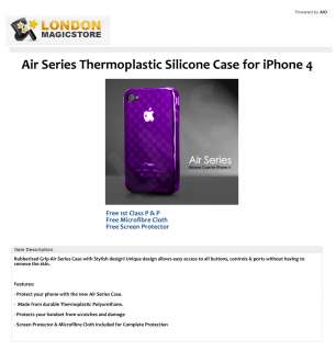 Purple Stylish Silicone Air Series case cover iphone 4  
