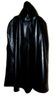 Rubber Rain Coat Cape Cloak Mac SBR Black Heavy XL  