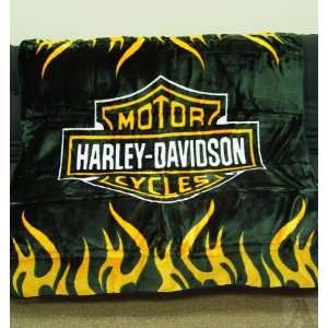  Licensed Harley Davidson Motorcycle Flames Throw Blanket 