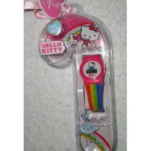  Hello Kitty LCD Watch   Candy Cane Package   Rainbow 