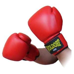 Boxing Gloves in Top Grade Leather Red 14oz  Sports 