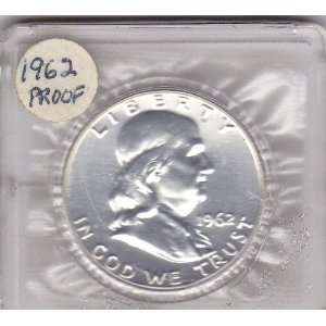  1962 U.S. Franklin Half Dollar Proof Coin in Case   90% 