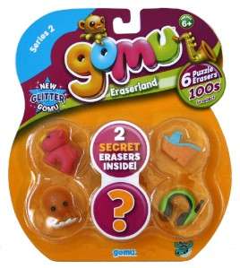 Series 2 Gomu Eraserland Puzzle Erasers Glitter 6pk PIG  