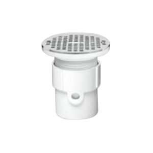   72118 PVC Pipe Base General Purpose Drain with 6 Inch SS Grate, 4 Inch