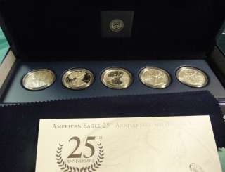   25th Anniversary American Silver Eagle Five (5) Coin Set (A25)  