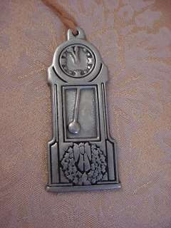 Pewter Metal Grandfather Clock Christmas Ornament by Pewter maker 
