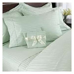  Sage Damask Stripe Twin Size THREE [3] piece Bed Sheet Set 