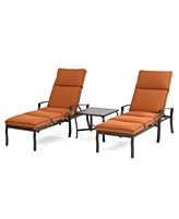 Soho Outdoor Patio Furniture, 3 Piece Chaise Set (2 Chaise Lounges, 1 