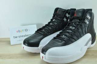 2012 Nike Air Jordan 12 XII Retro Black White PlayOff 130690 001 US 7 
