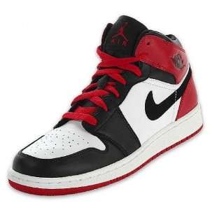 Nike Air Jordan Size 13 Retro 1 White/black/red (Aka Black Toes 