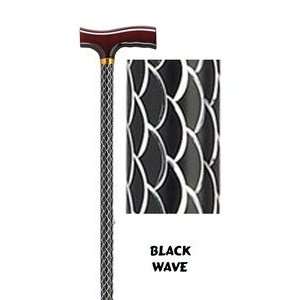  Aluminum Folding Cane, Black Wave Design: Health 