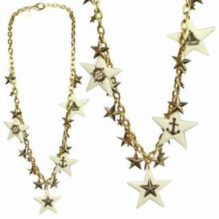 Anchors Aweigh Collection Lucite & Metal Star Charms Nautical Relief 