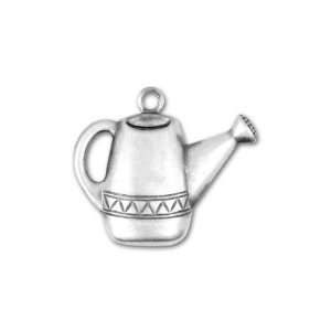  Antique Silver Plated Watering Can Charm: Patio, Lawn 