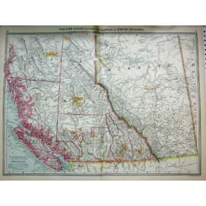  MAP c1890 CANADA ALBERTA GOLDFIELDS AMERICA FLORIDA