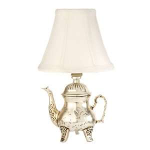 Retro Teapot Design Mini Accent Lamp with White Shade (Pack of 2) by 