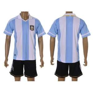   national soccer jerseys argentina home soccer uniforms embroidered