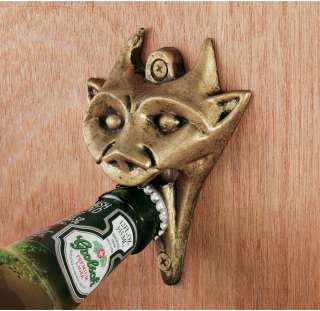 Authentic Iron Gargoyle Wall Beverage Beer Bottle Opener   Set of 