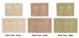 Piece Bath Rug Set   Palm Tree Design in Ivory, Linen & Sage Color 
