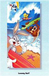 LOONEY TUNES Bugs Bunny Tweety Taz BEACH TOWEL 30x60  