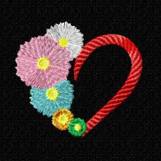 Floral Hearts Machine Embroidery Designs for 4x4 hoop