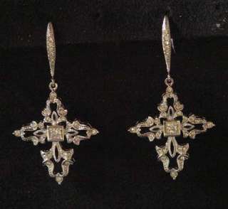 Authentic Nadri Cross Swarovski Crystal Earrings  