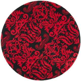Hand tufted Soho Black/Red Wool Carpet Area Rug 6 Round  