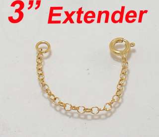 Extender Chain Necklace Spring Ring 14K Yellow Gold  