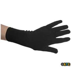 Short Wrist Length Black Costume Gloves ~ HALLOWEEN THEATRICAL PROM 