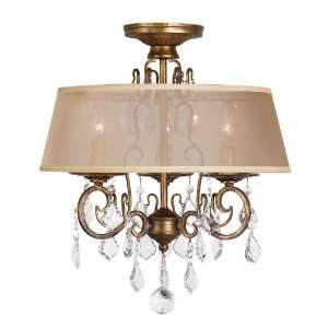   Belle Marie 3 Light Crystal Semi Flush from the Belle Marie Coll Home