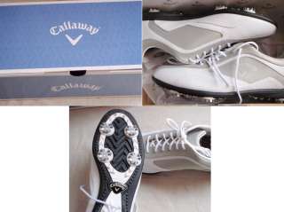 NEW Womens Callaway Batista Golf Shoes White/Silver Metallic NEW 