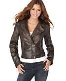   for Hydraulic Jacket, Long Sleeve Distressed Faux Leather Motorcycle