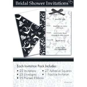  Celebration Black and White Bridal Shower Invitation Set 