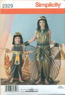 New Simplicity Sewing Pattern 2329 Girls Egyptian Goddess Costume 