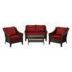   Home™ Rolston 4 Piece Wicker Patio Deep Seating Furniture Set   Red