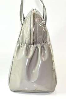 Chanel Gray Quilted Vinyl Hobo Handbag Tote Bag  