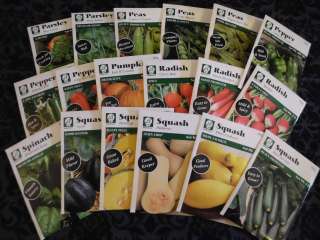 2012 VEGETABLE SEEDS Herbs Peas Pepper Squash 18 Garden Varieties to 
