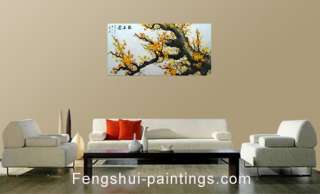 Feng Shui Painting Abstract Art Cherry Blossom Flower  