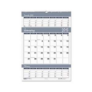   Three Months per Page Wall Calendar, 15 1/2 x 22,