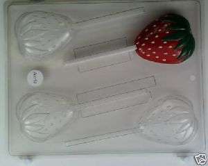 LARGE STRAWBERRY LOLLIPOP CHOCOLATE CANDY MOLD  