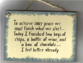 Achieve INNER PEACE Chips Wine Chocolate~C Store 4 All FuNNy HuMor 