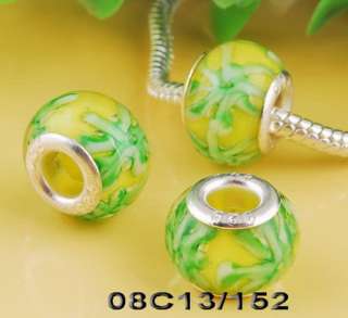20p 12Colors Chrysanthemum Flower Murano Glass Spacer Beads Fits 