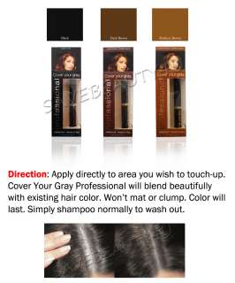   YOUR GRAY PROFESSIONAL WATERPROOF TOUCH UP GRAY HAIR 3 COLORS  