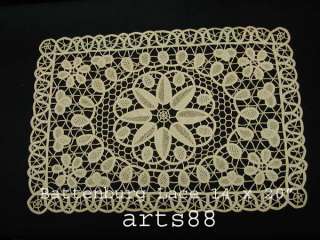   bidding on a lot of 4 Hand Made Battenburg Lace Doilies   Placemats