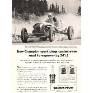 Champion Spark Plugs 1956 Original Advertisement with Bobby Unser 