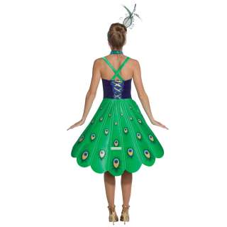 C176 Ladies Peacock Mardi Gras Showgirl Costume 10 12  
